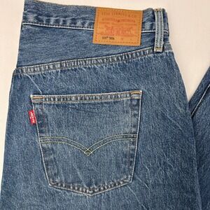 NWOT Levi's 501 Mens 34x32 90s Button Fly Original Fit Jeans Medium Wash Big E